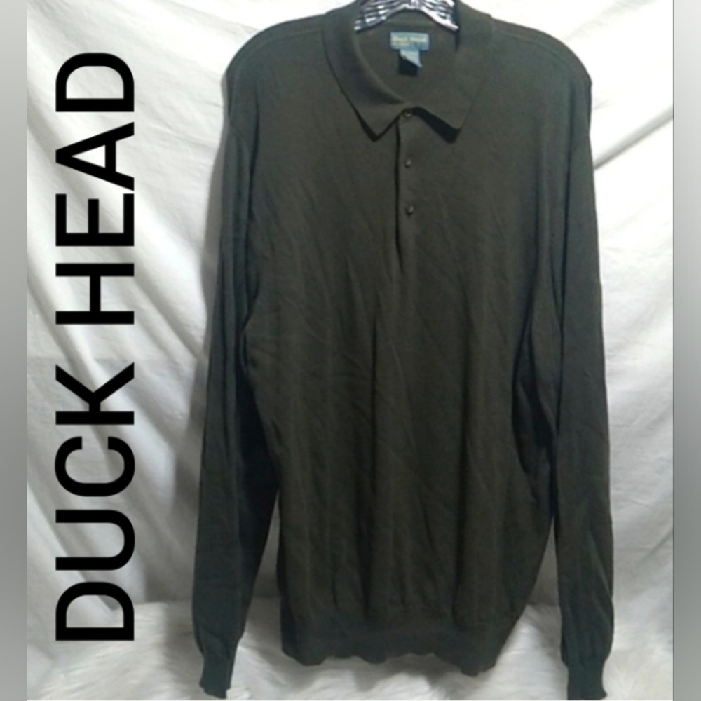 (BX82) SALE! Duck Head Classic Half Button Up Sweater Sz.XL Gently Worn